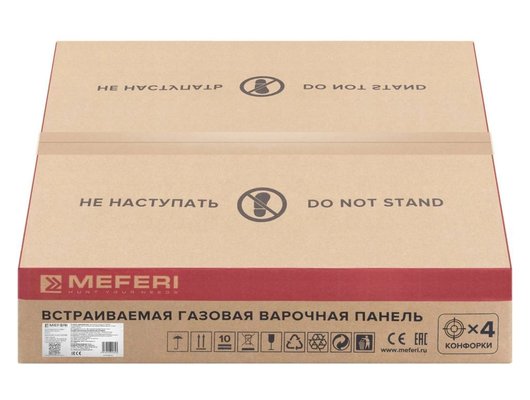 Варочная панель MEFERI MGH604BK GLASS RETRO 4 конфорки газовая